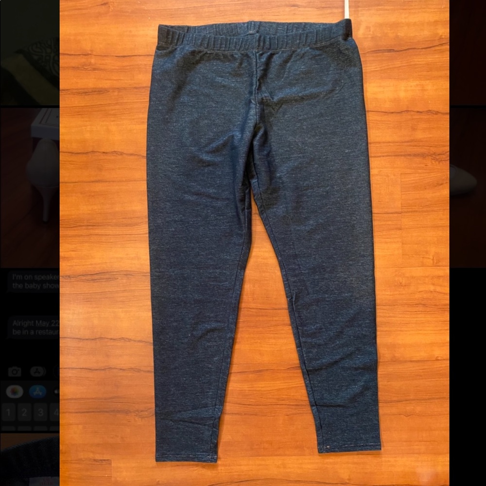 Dark wash denim leggings